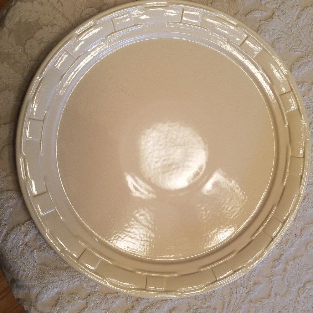 Longaberger Woven Traditions Ivory Cake Plate 14.5 inches